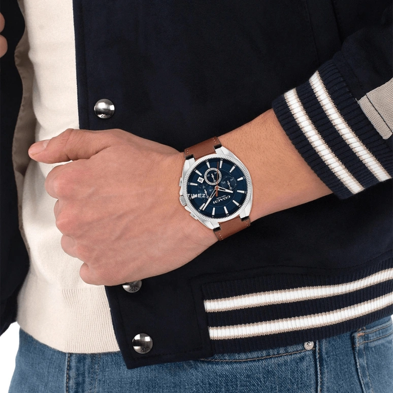 COACH,Jackson 45mm,45mm,Stainless Steel,Blue,Quartz,Chronograph,Day,14602683