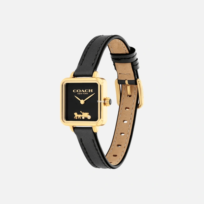 COACH,Cass 22mm,22mm,Stainless Steel,Black,Quartz,Hardlex,Square,14504225