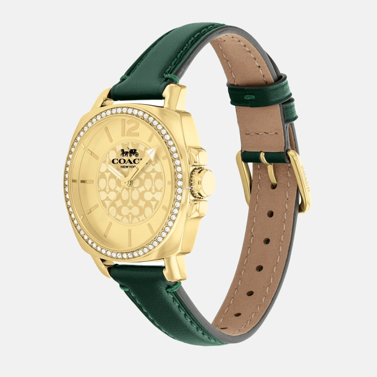 COACH,Cabfr 34mm,34mm,Stainless Steel,Gold,Quartz,Hardlex,Square,14503982