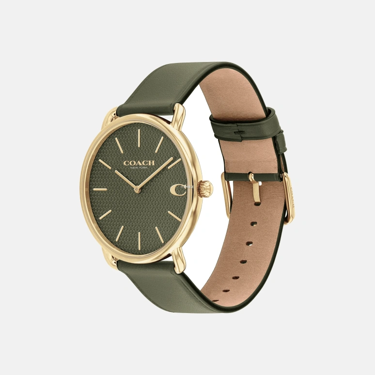 COACH,Elliot 41mm,41mm,Stainless Steel,Green,Quartz,Hardlex,Round,14602723