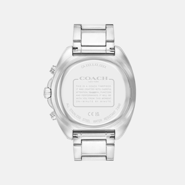 COACH,Charter 44mm,44mm,Stainless Steel,White,Black,Quartz,Chronograph,Day,14602702