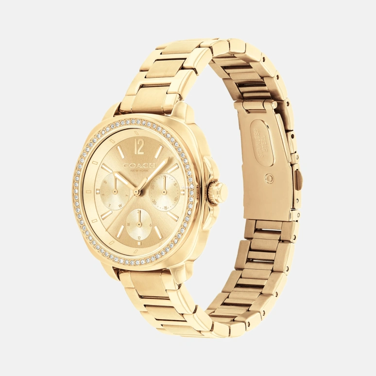 COACH,Kitt 34mm,34mm,Stainless Steel,Gold,Quartz,Chronograph,Date,Day,14504393
