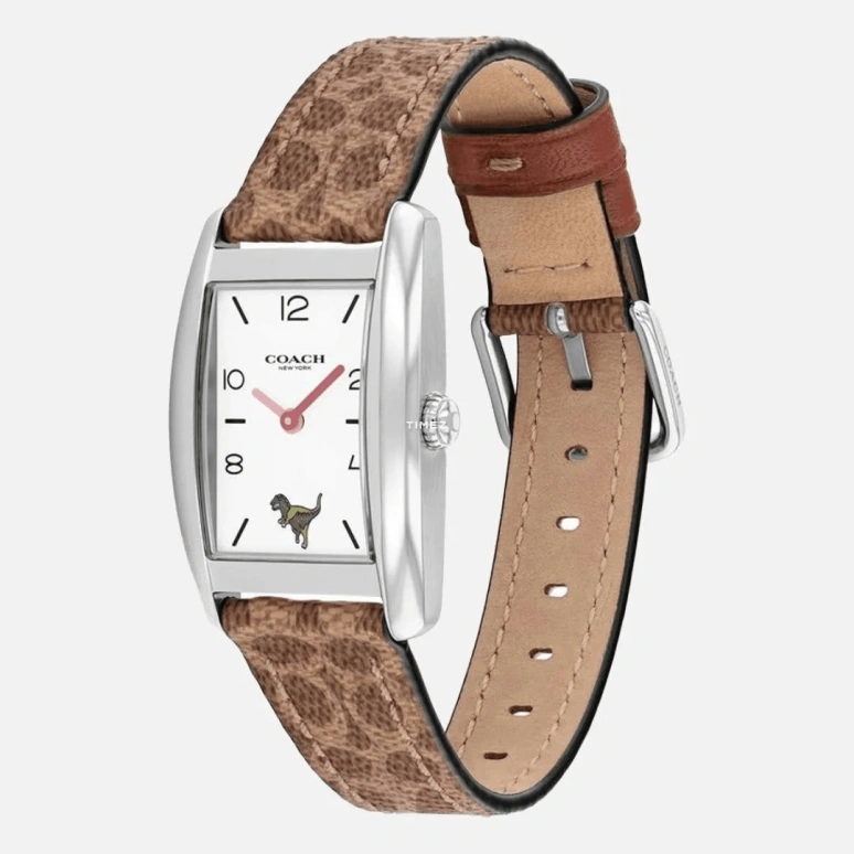 COACH,Reese 24mm,24mm,Stainless Steel,White,Quartz,Rectangular,Silver,14000124