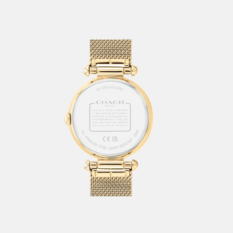 COACH,Cary 34mm,34mm,Stainless Steel,White,Quartz,Hardlex,Round,14000112