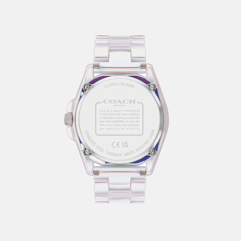 COACH,Greyson 36mm,36mm,Ceramic,White,Quartz,Hardlex,Round,14504390