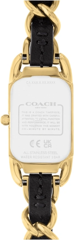 COACH,Cadie 17.50x28.50mm,17.50x28.50mm,Stainless Steel,Black,Quartz,Hardlex,Rectangular,14504281