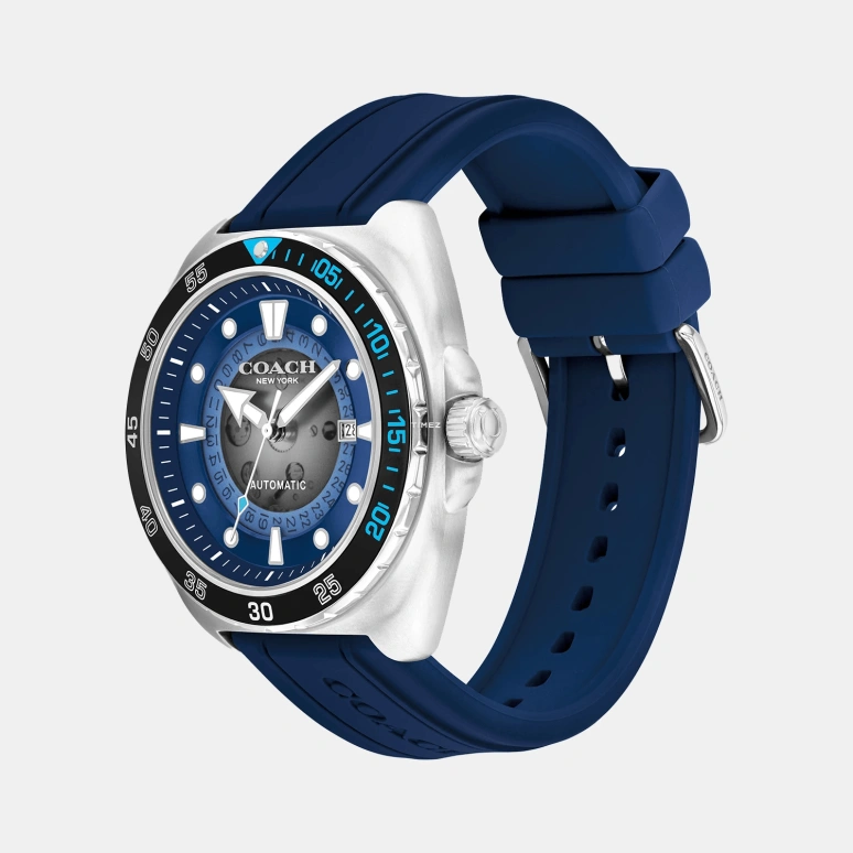 COACH,Charter 44mm,44mm,Stainless Steel,Blue,Automatic,Day,Hardlex,14602714