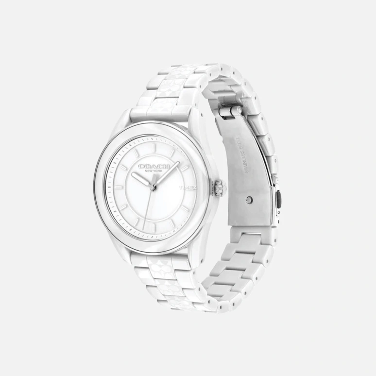 COACH,Preston 38mm,38mm,Stainless Steel,Ceramic,White,Quartz,Hardlex,Round,14503771