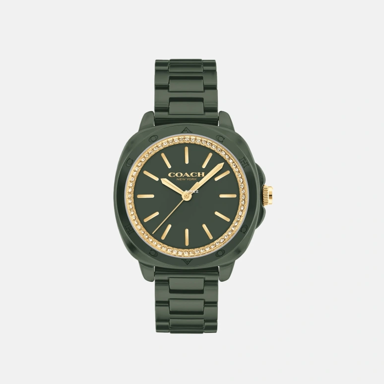 COACH,Kitt 34mm,34mm,Ceramic,Green,Quartz,Hardlex,Round,14504404