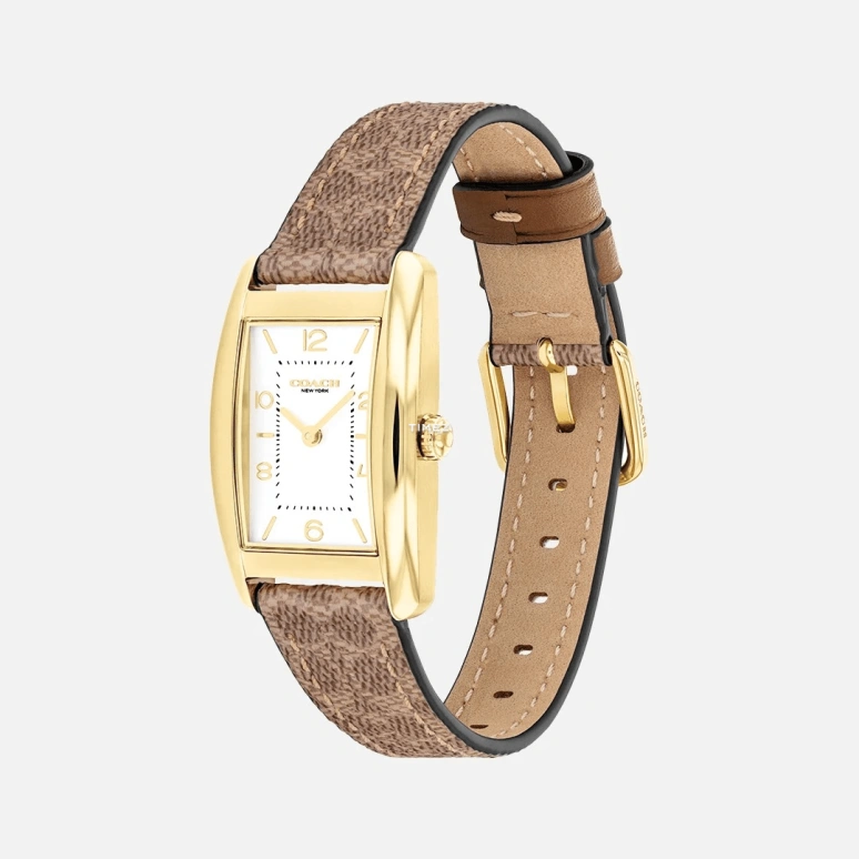 COACH,Reese 24x35mm,24x35mm,Stainless Steel,White,Quartz,Hardlex,Rectangular,14504355