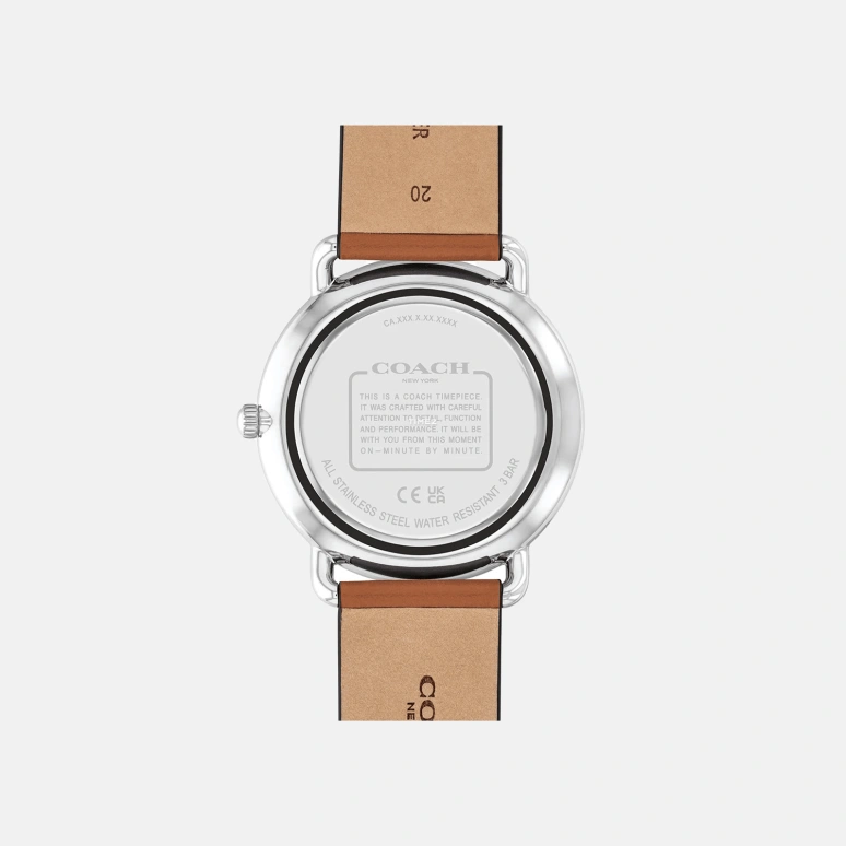 COACH,Elliot 41mm,41mm,Stainless Steel,Brown,Quartz,Hardlex,Round,14602721