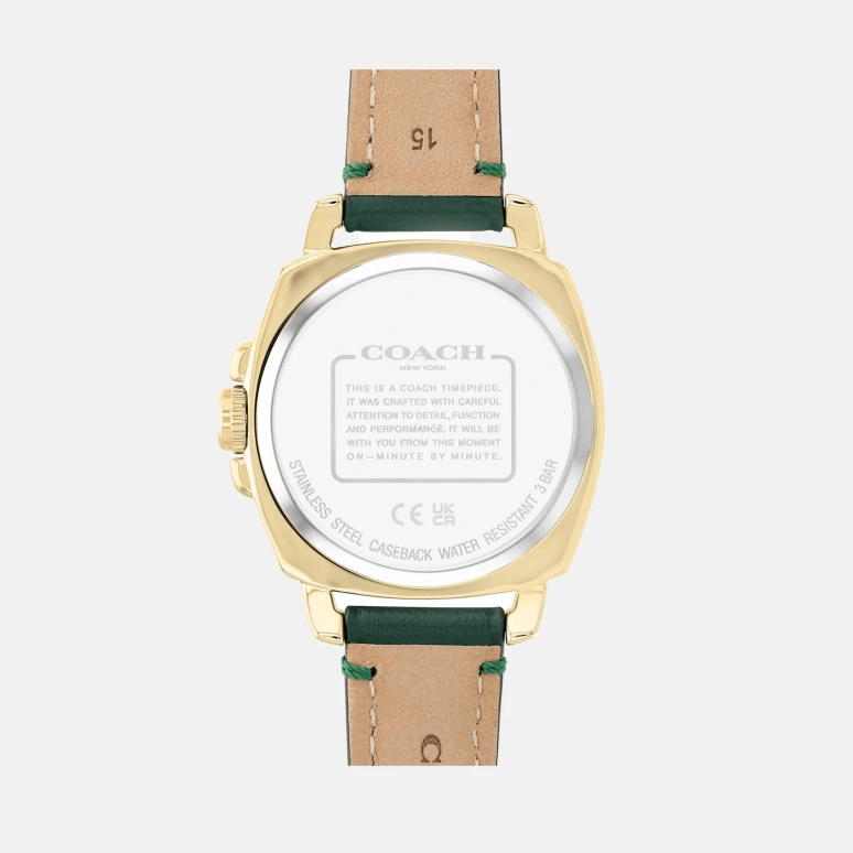 COACH,Cabfr 34mm,34mm,Stainless Steel,Gold,Quartz,Hardlex,Square,14503982