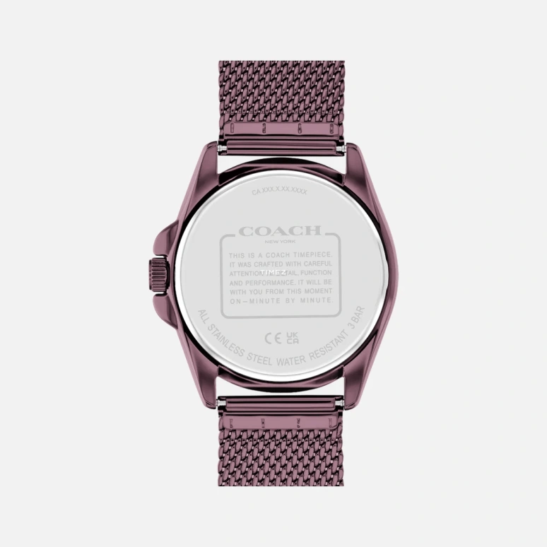 COACH,Greyson 41mm,41mm,Ceramic,Purple,Quartz,Day,Hardlex,14504252