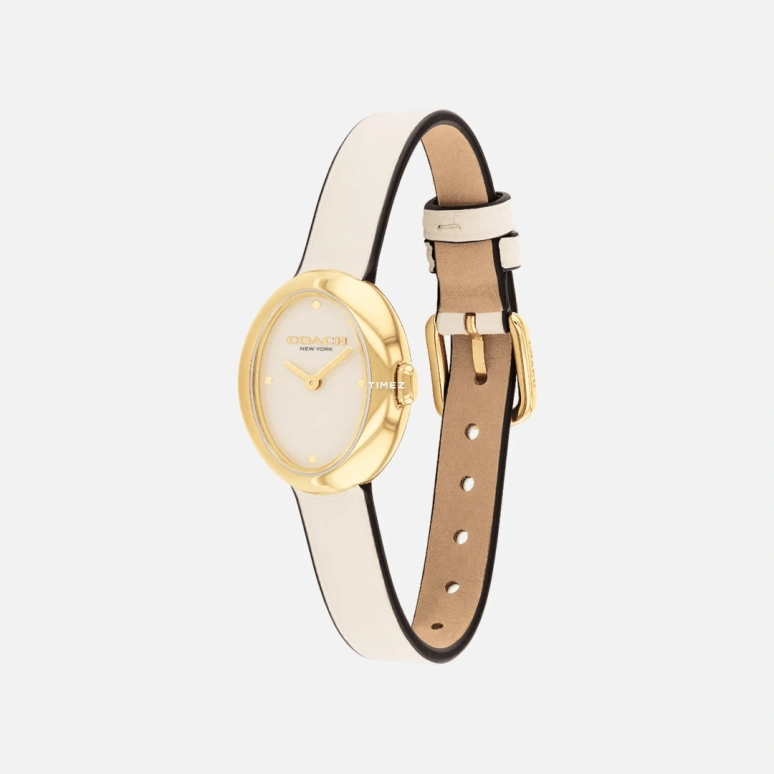 COACH,Sammy 22mm,22mm,Stainless Steel,Cream,Quartz,Hardlex,Oval,14504422