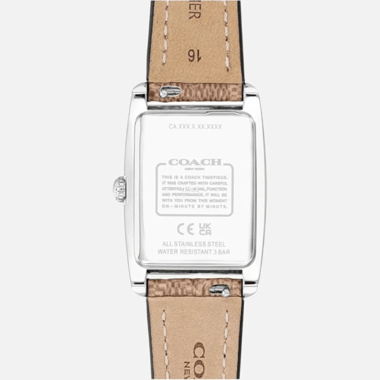 COACH,Reese 24mm,24mm,Stainless Steel,White,Quartz,Rectangular,Silver,14000124