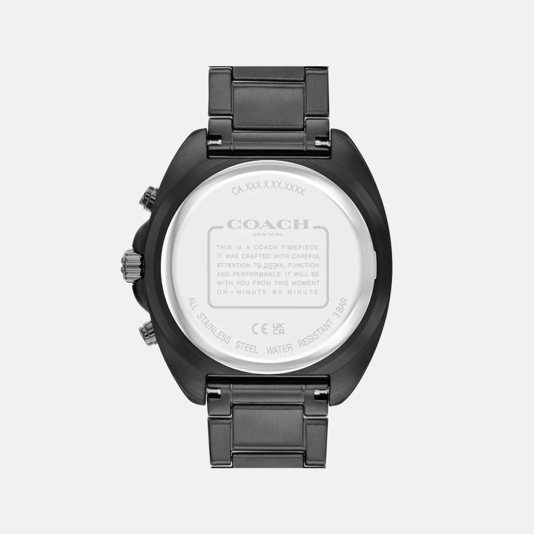 COACH,Charter 22x45mm,22x45mm,Stainless Steel,Black,Quartz,Chronograph,Day,14602705
