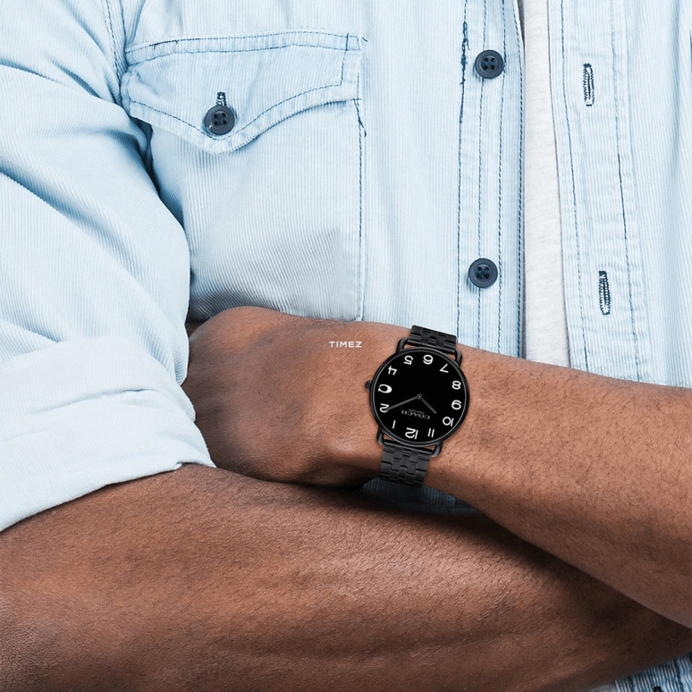 COACH,Elliot 41mm,41mm,Stainless Steel,Black,Quartz,Hardlex,Round,14602670