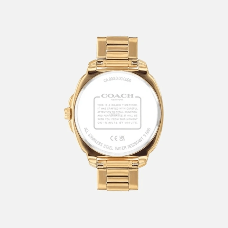 COACH,Kitt 38mm,38mm,Stainless Steel,Silver,Quartz,Cushion,Gold,14504478