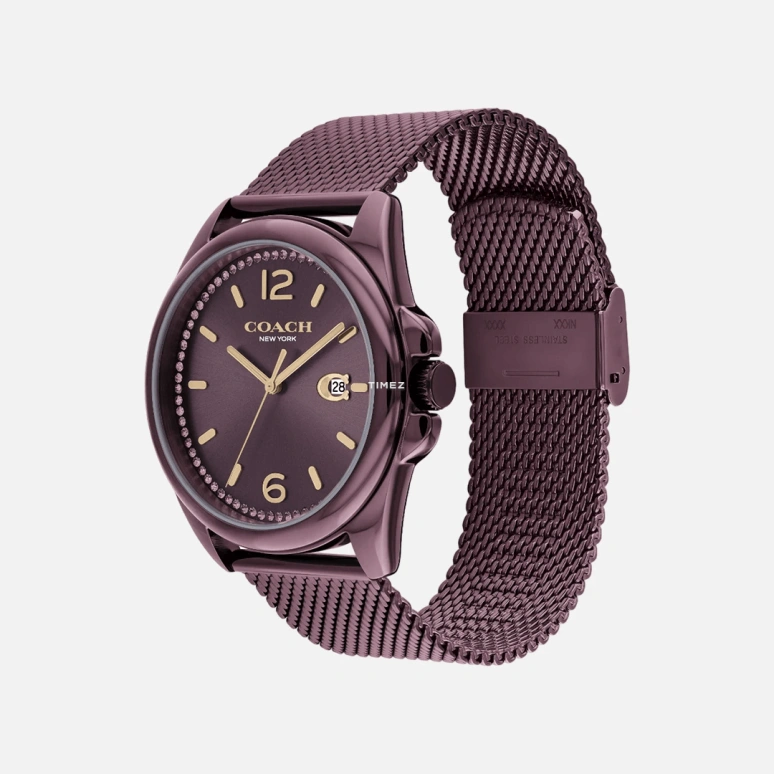 COACH,Greyson 41mm,41mm,Ceramic,Purple,Quartz,Day,Hardlex,14504252