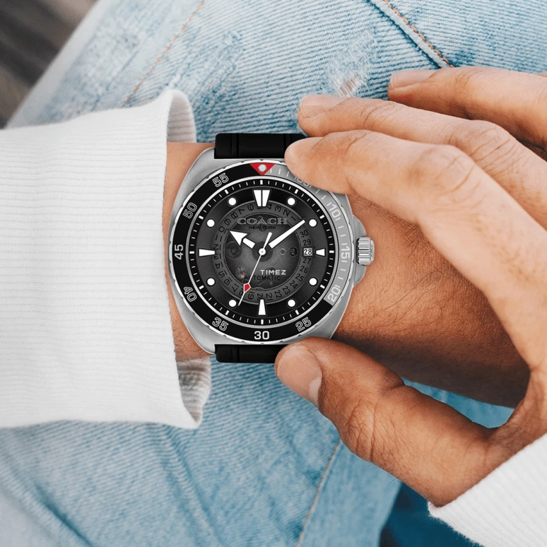 COACH,Charter 44mm,44mm,Stainless Steel,Black,Quartz,Day,Hardlex,14602715