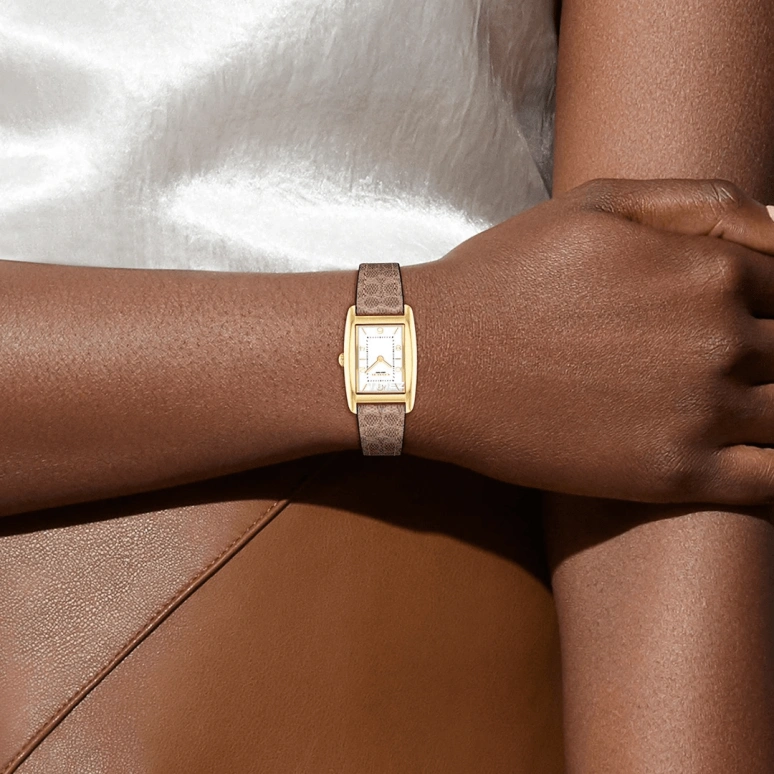 COACH,Reese 24x35mm,24x35mm,Stainless Steel,White,Quartz,Hardlex,Rectangular,14504355