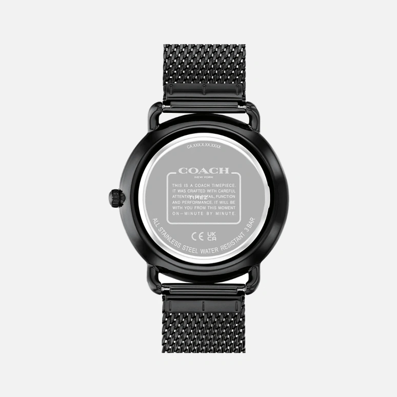 COACH,Elliot 41mm,41mm,Stainless Steel,Black,Quartz,Hardlex,Round,14602651