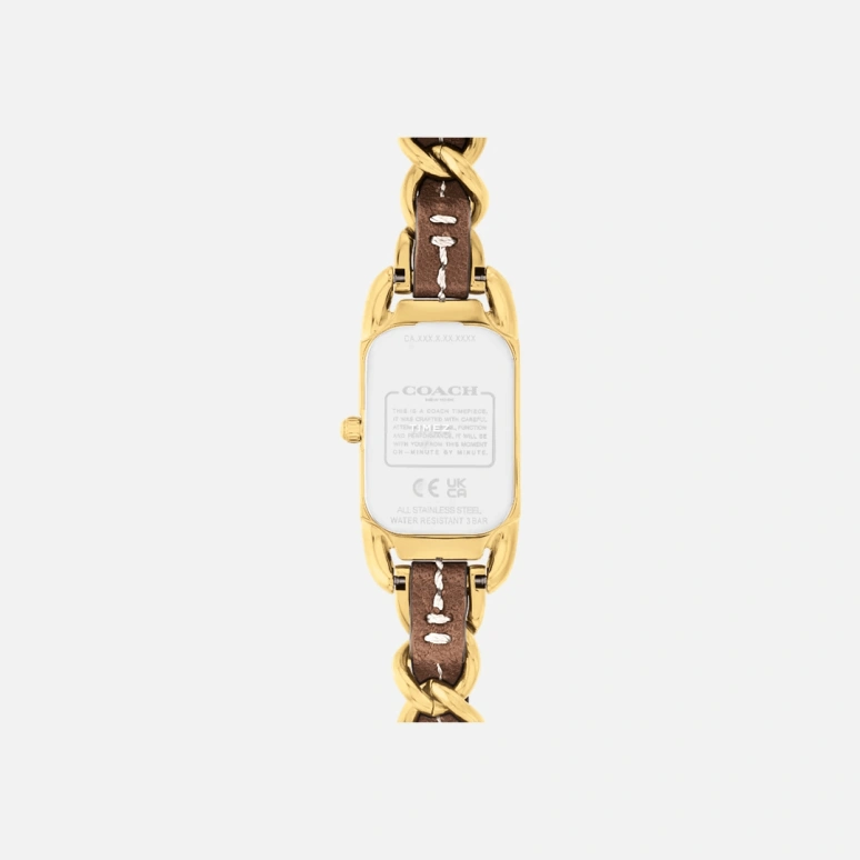 COACH,Cadie 17.50x28.50mm,17.50x28.50mm,Stainless Steel,Gold,Quartz,Hardlex,Rectangular,14504282