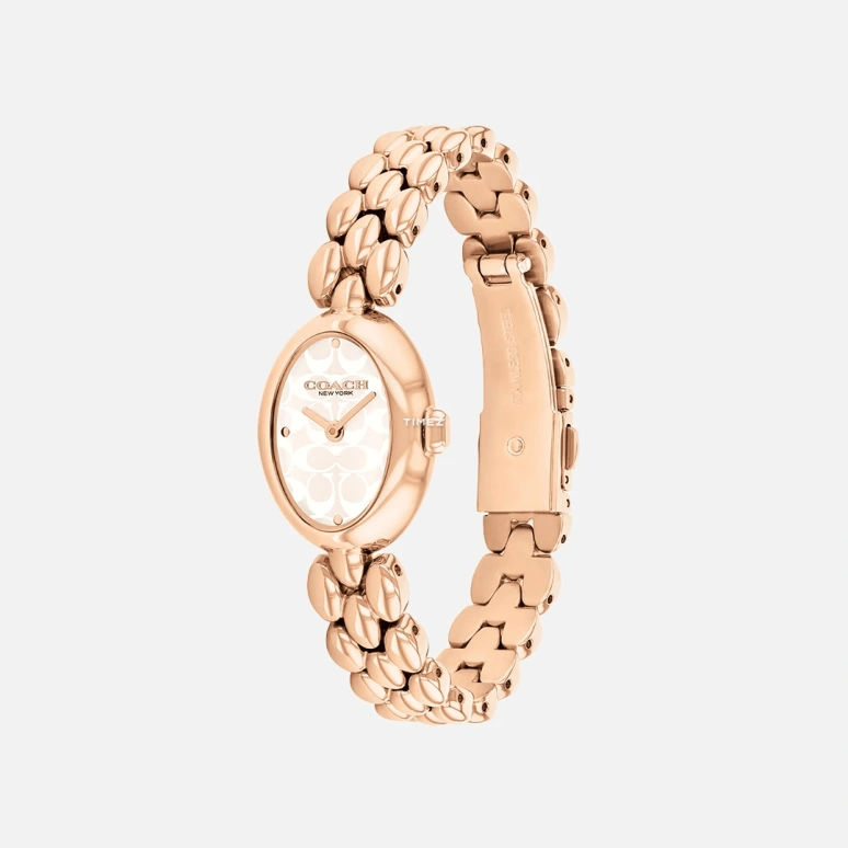COACH,Sammy 22mm,22mm,Stainless Steel,Silver White,Quartz,Hardlex,Oval,14504437