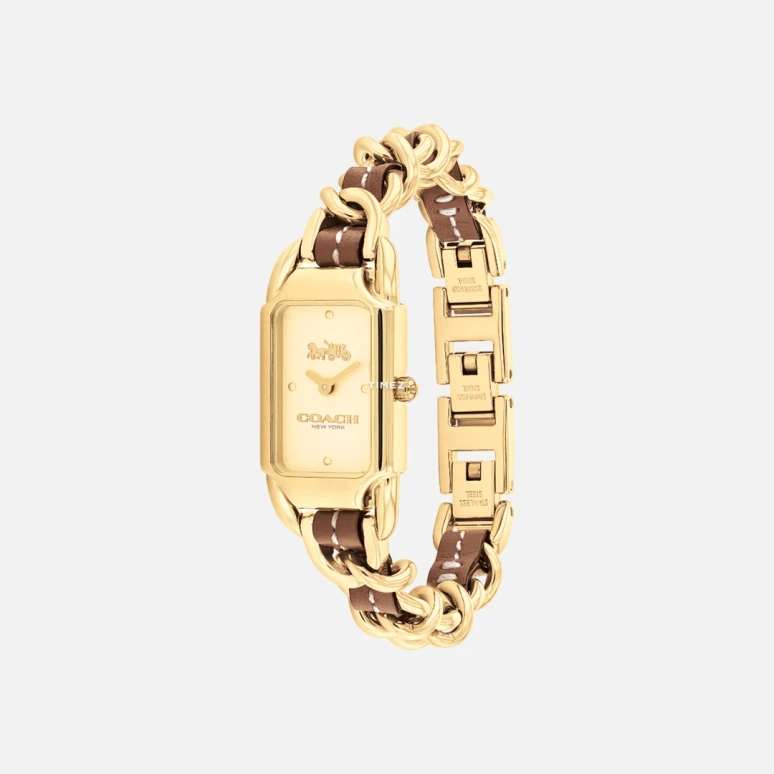 COACH,Cadie 17.50x28.50mm,17.50x28.50mm,Stainless Steel,Gold,Quartz,Hardlex,Rectangular,14504282