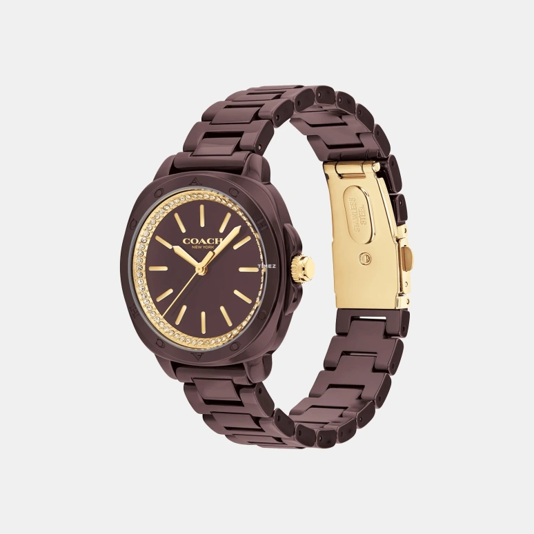 COACH,Kitt 34mm,34mm,Ceramic,Burgundy,Quartz,Hardlex,Round,14504403
