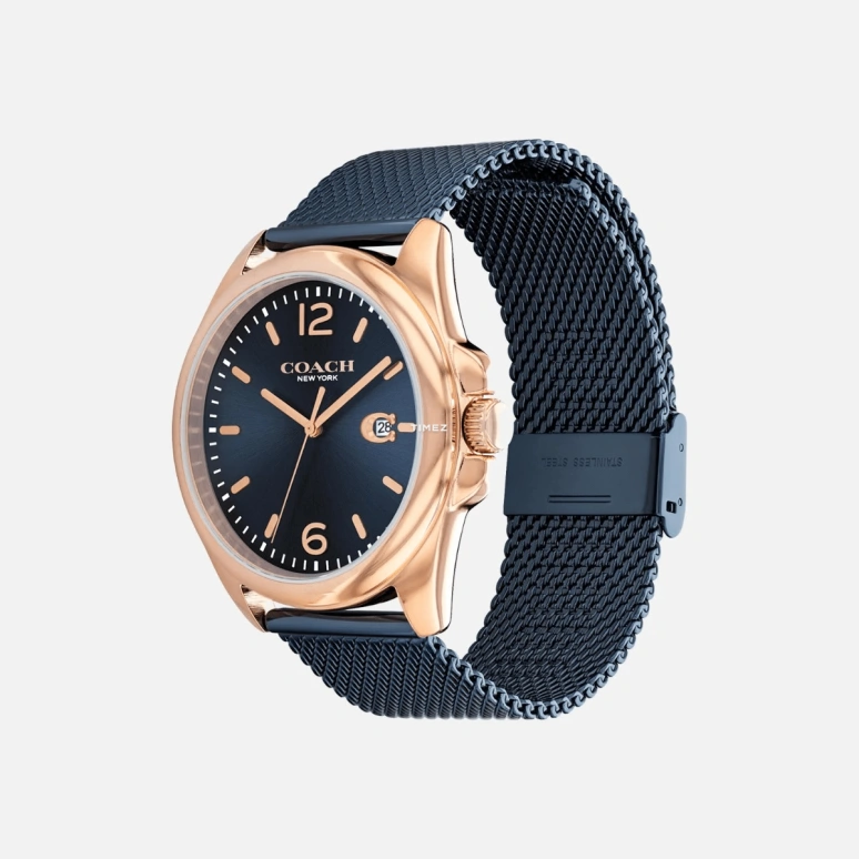 COACH,Greyson 41mm,41mm,Stainless Steel,Blue,Quartz,Day,Hardlex,14602620