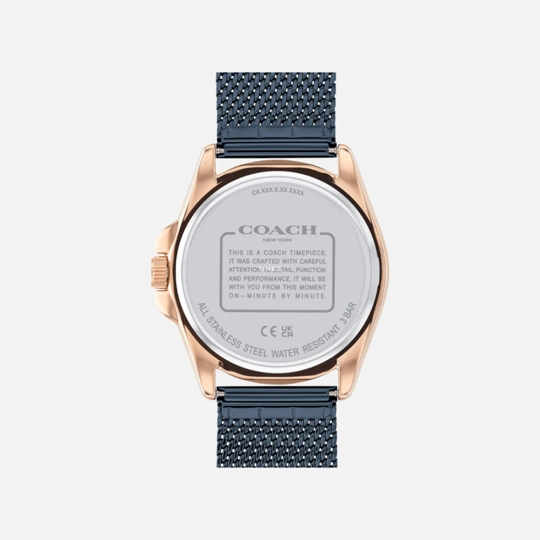 COACH,Greyson 41mm,41mm,Stainless Steel,Blue,Quartz,Day,Hardlex,14602620