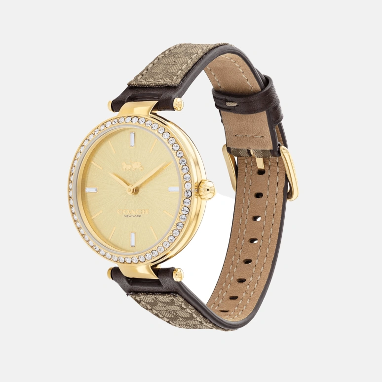 COACH,Park 34mm,34mm,Stainless Steel,Gold,Quartz,Hardlex,Round,14504092