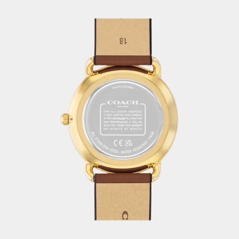 COACH,Elliot 36mm,36mm,Stainless Steel,Gold,Quartz,Hardlex,Round,14504201