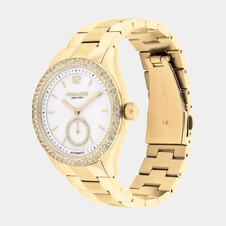 COACH,Brooks 38mm,38mm,Stainless Steel,White,Automatic,Hardlex,Round,14504527