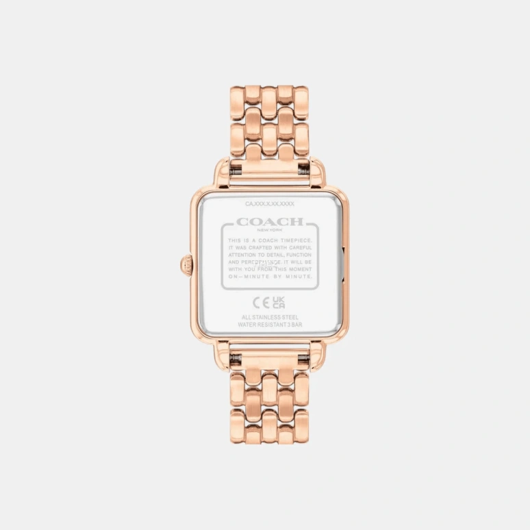 COACH,Cass 28mm,28mm,Stainless Steel,White,Quartz,Hardlex,Square,14504532