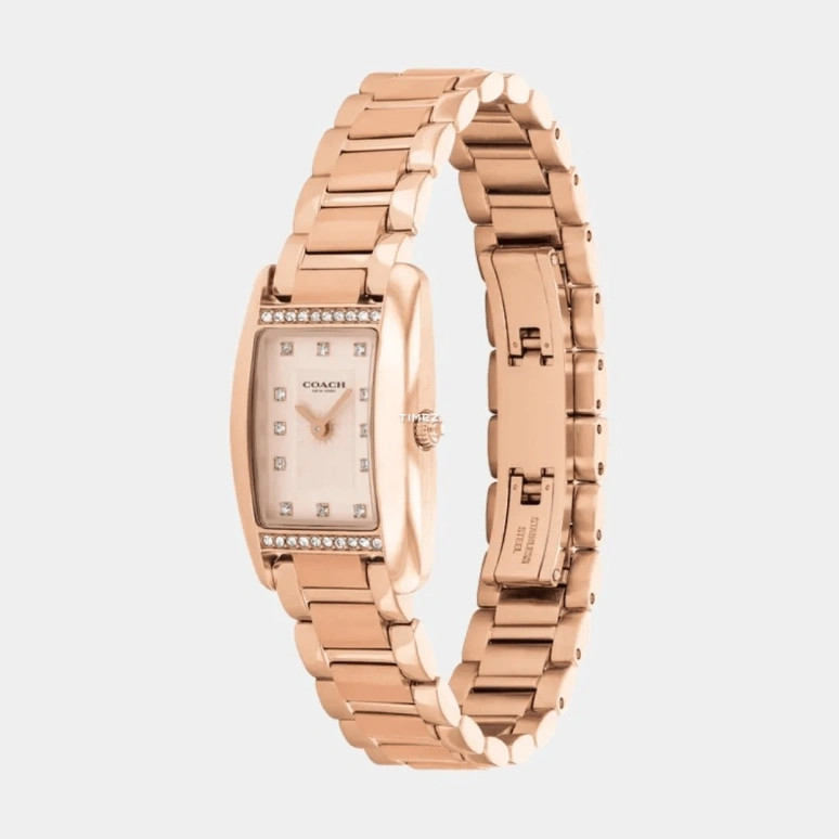 COACH,Reese 20mm,20mm,Stainless Steel,Rose Gold,Quartz,Hardlex,Rectangular,14504589