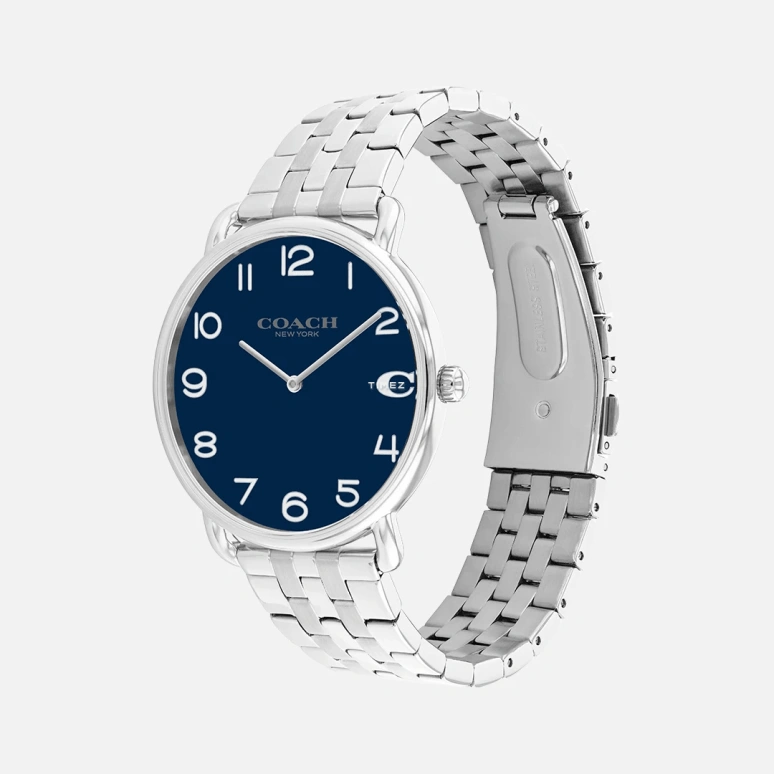 COACH,Elliot 41mm,41mm,Stainless Steel,Blue,Quartz,Hardlex,Round,14602667