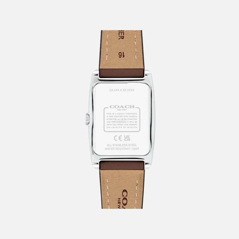 COACH,Reese 24x35mm,24x35mm,Stainless Steel,White,Quartz,Hardlex,Rectangular,14504311