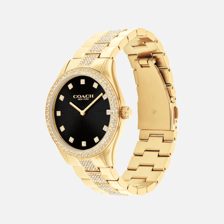 COACH,Brooks 38mm,38mm,Stainless Steel,Black,Quartz,Hardlex,Round,14400035