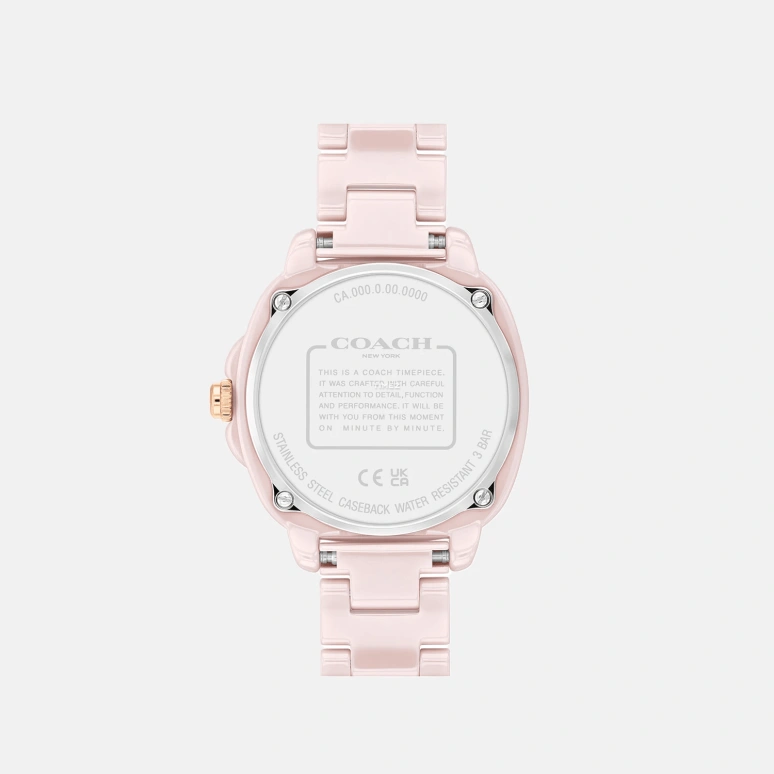 COACH,Kitt 34mm,34mm,Ceramic,Pink,Quartz,Hardlex,Round,14504402