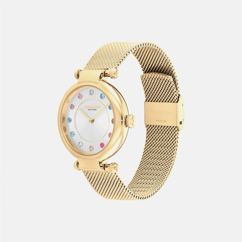 COACH,Cary 34mm,34mm,Stainless Steel,White,Quartz,Hardlex,Round,14000112