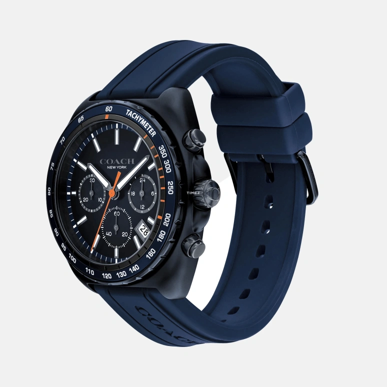COACH,Charter 44mm,44mm,Stainless Steel,Blue,Quartz,Chronograph,Day,14602706