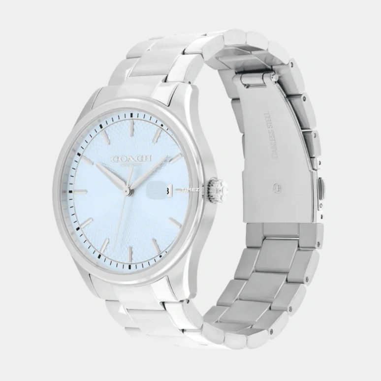 COACH,Oliver 41mm,41mm,Stainless Steel,Ice Blue,Quartz,Day,Hardlex,14602751