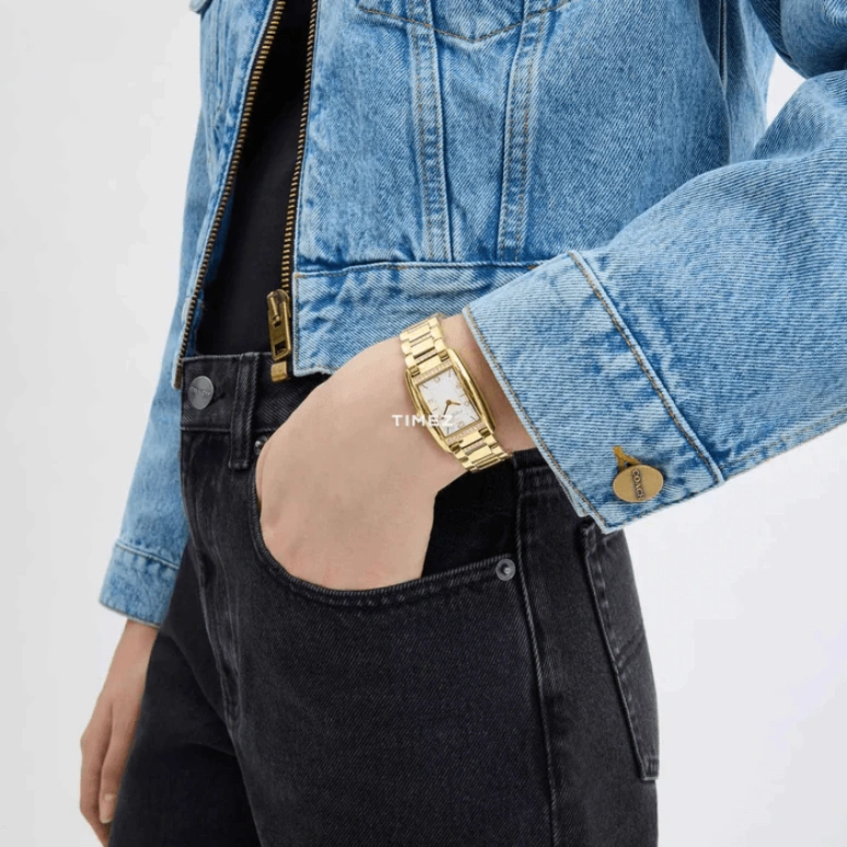 COACH,Reese 20mm,20mm,Stainless Steel,Gold,Quartz,Hardlex,Rectangular,14504588