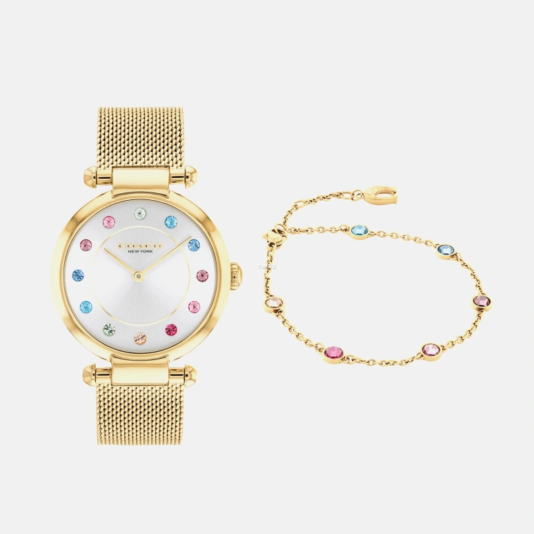 COACH,Cary 34mm,34mm,Stainless Steel,White,Quartz,Hardlex,Round,14000112
