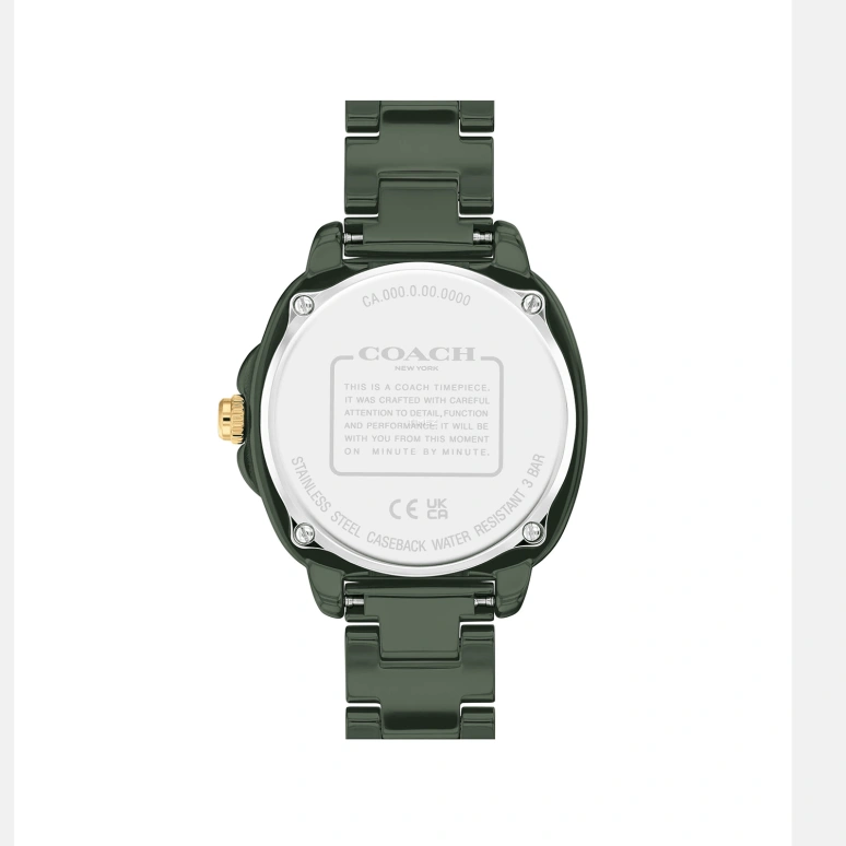 COACH,Kitt 34mm,34mm,Ceramic,Green,Quartz,Hardlex,Round,14504404