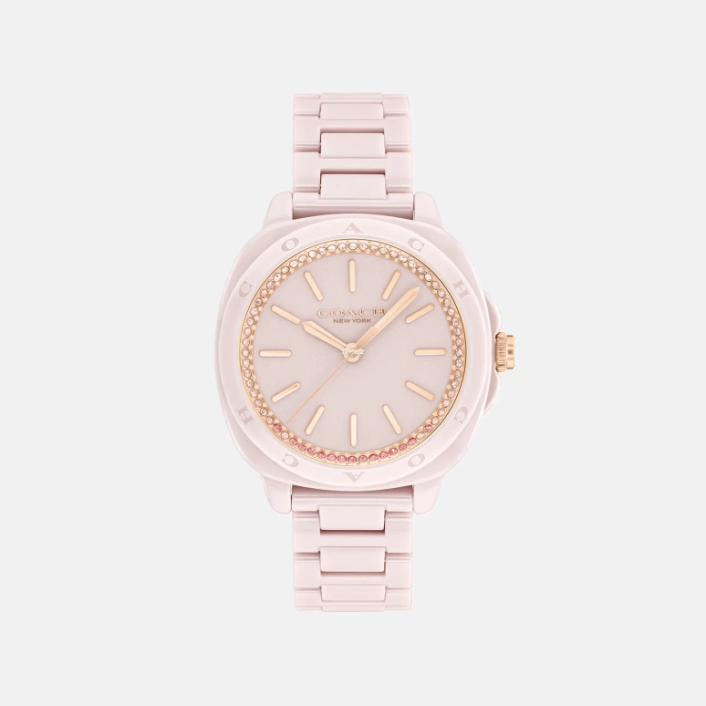 COACH,Kitt 34mm,34mm,Ceramic,Pink,Quartz,Hardlex,Round,14504402
