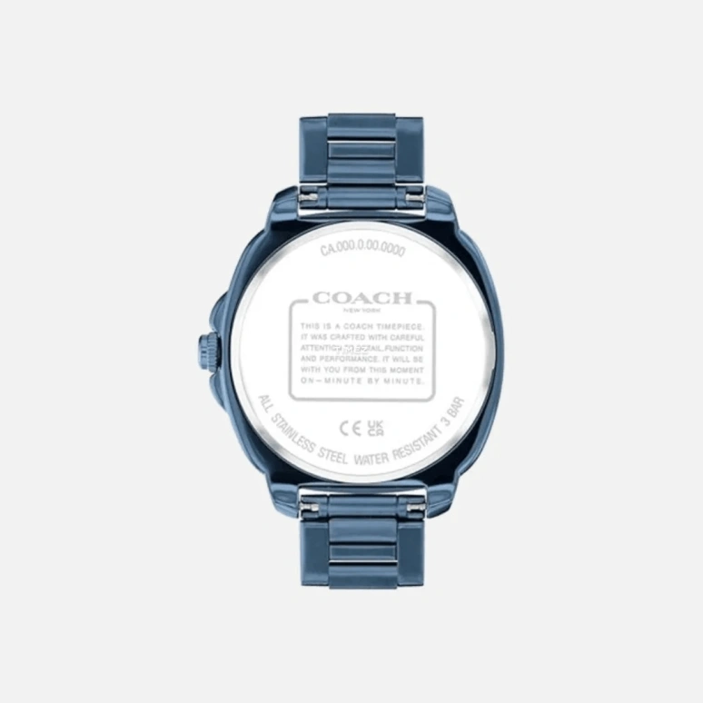 COACH,Kitt 38mm,38mm,Stainless Steel,Blue,Quartz,Cushion,14504476