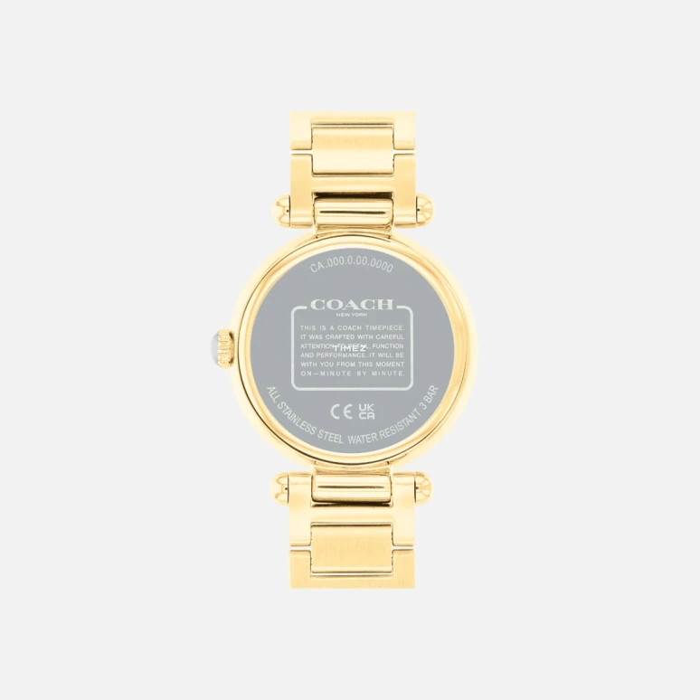 COACH,Cary 34mm,34mm,Stainless Steel,Champagne,Quartz,Hardlex,Round,14504183